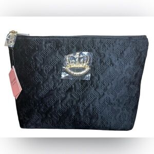 NWT Juicy Couture Black Embossed Cosmetic Pouch Bag